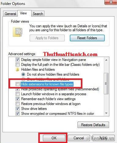 Cách hiện đuôi file, sửa đuôi file trên Windows 7/8/8.1/10