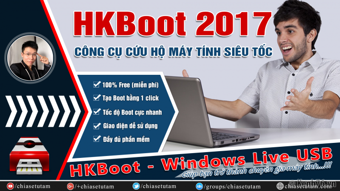 HKBoot 2017 - Tạo USB HKBoot Cứu Hộ Máy Tính - Chuấn UEFI-Legarcy