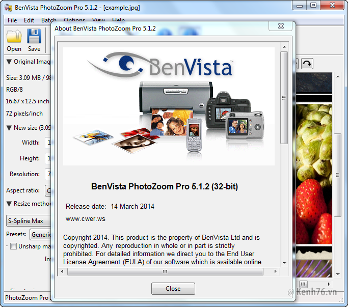 BenVista PhotoZoom Pro 5.1.0 Full Crack - Phần mềm phóng to ảnh và không làm vỡ ảnh