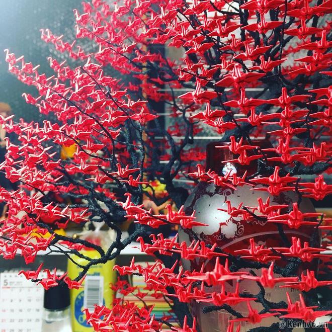 
... nghệ nhân Naoki Onogawa đã kỳ công xếp hàng nghìn con hạc giấy tí hon và tỉ mỉ ghép nối chúng lại thành những cây bonsai đủ màu sắc, kiểu dáng.
